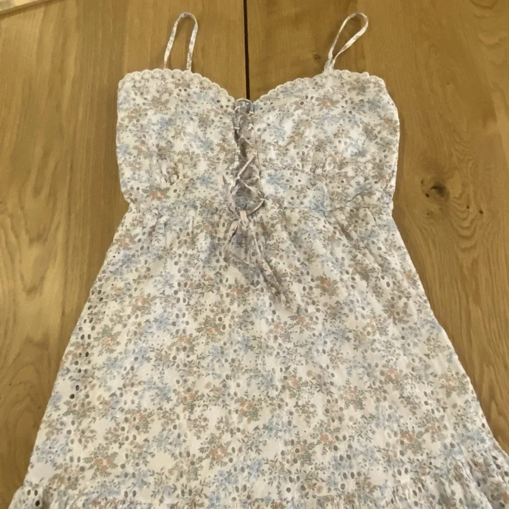 Audrey Parks floral print spaghetti strap eyelet maxi dress Small by Francesca's